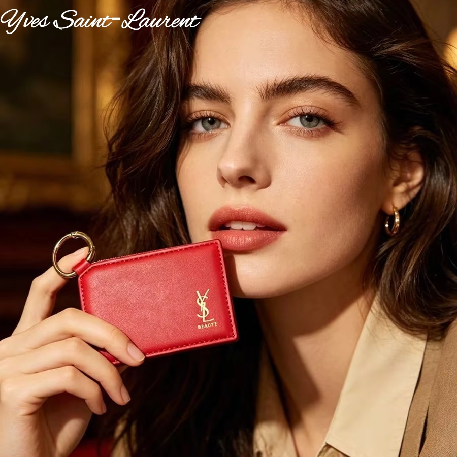 Luxury Bags Ysl - YSL Rode Lederen Vierkante Mini Zakspiegel