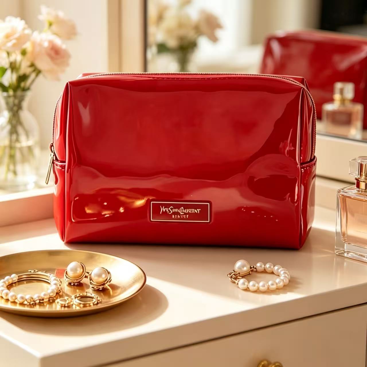 YSL BEAUTE Rode Kunstleren Mak - Luxury Bags Ysl recensie en prijs