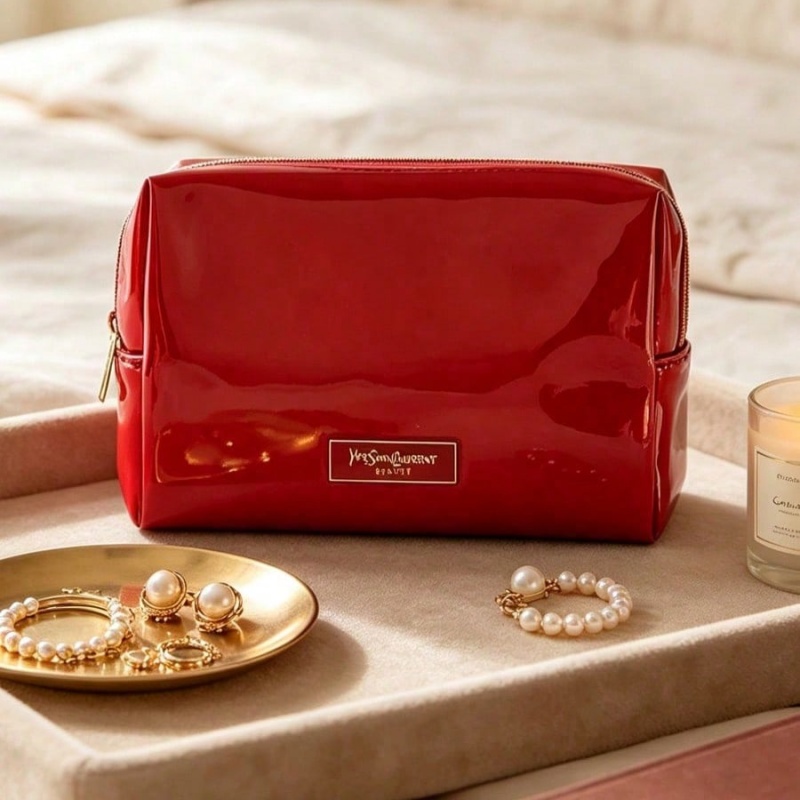 YSL BEAUTE Rode Kunstleren Mak - Luxury Bags Ysl recensie en prijs